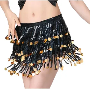 Short Skirt for Women Sexy Fashion Drawstring Sequin Skirts Fashion Fringe High Waisted Skirt Sports Party Skirt