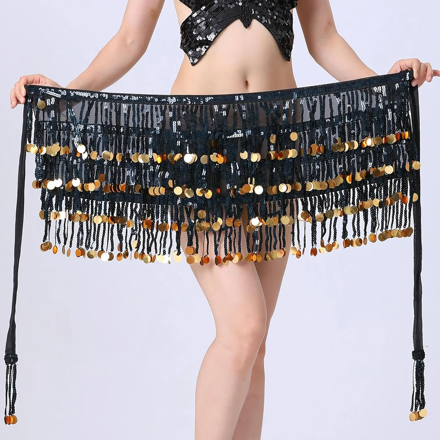Short Skirt for Women Sexy Fashion Drawstring Sequin Skirts Fashion Fringe High Waisted Skirt Sports Party Skirt