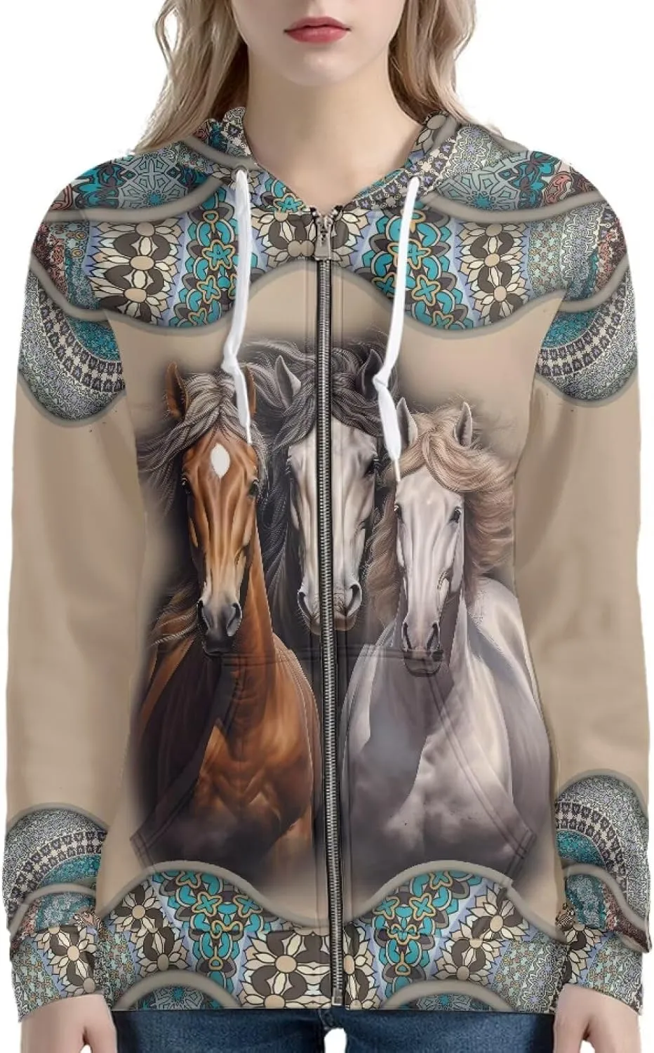 Showudesigns Zip Up Women's Hoodies & Sweatshirts XS-5XL
