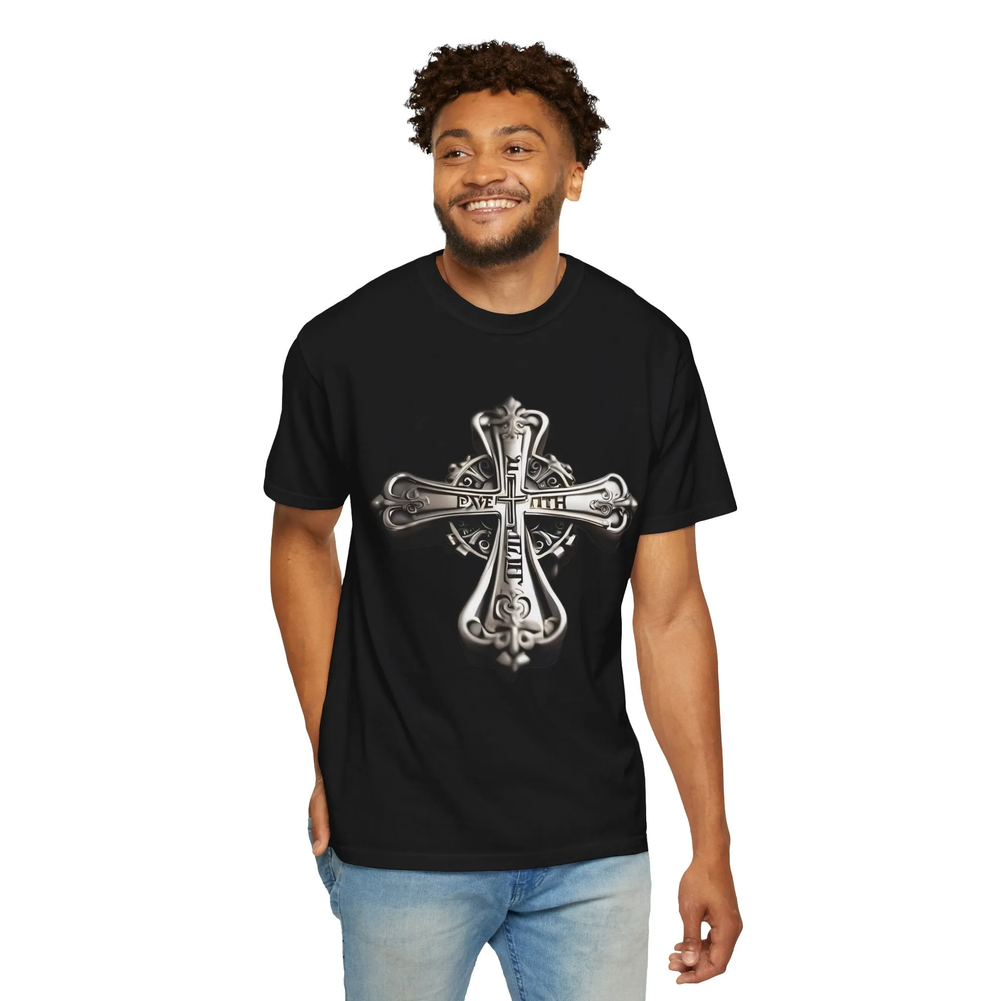 Silver Faith Cross T-shirt