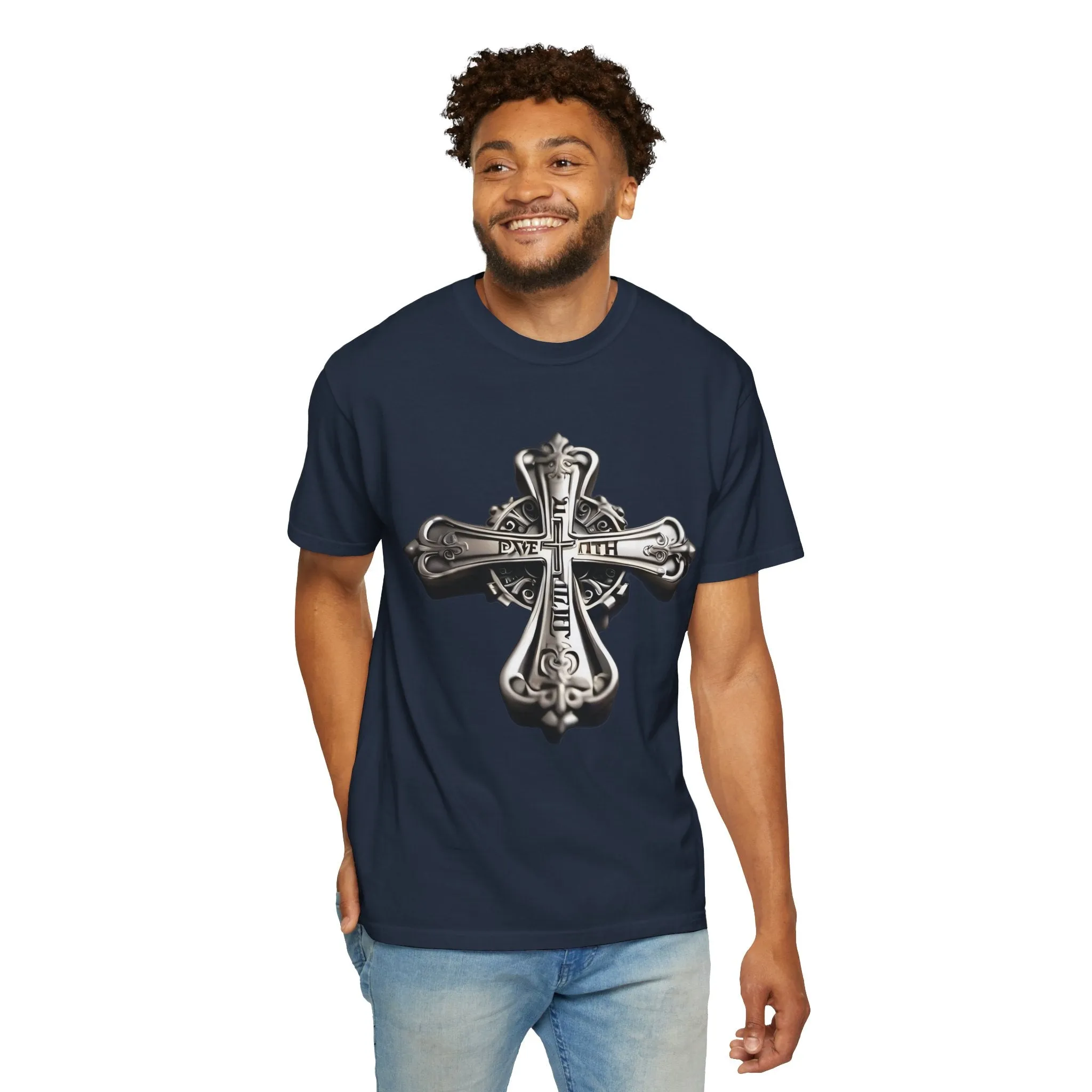 Silver Faith Cross T-shirt