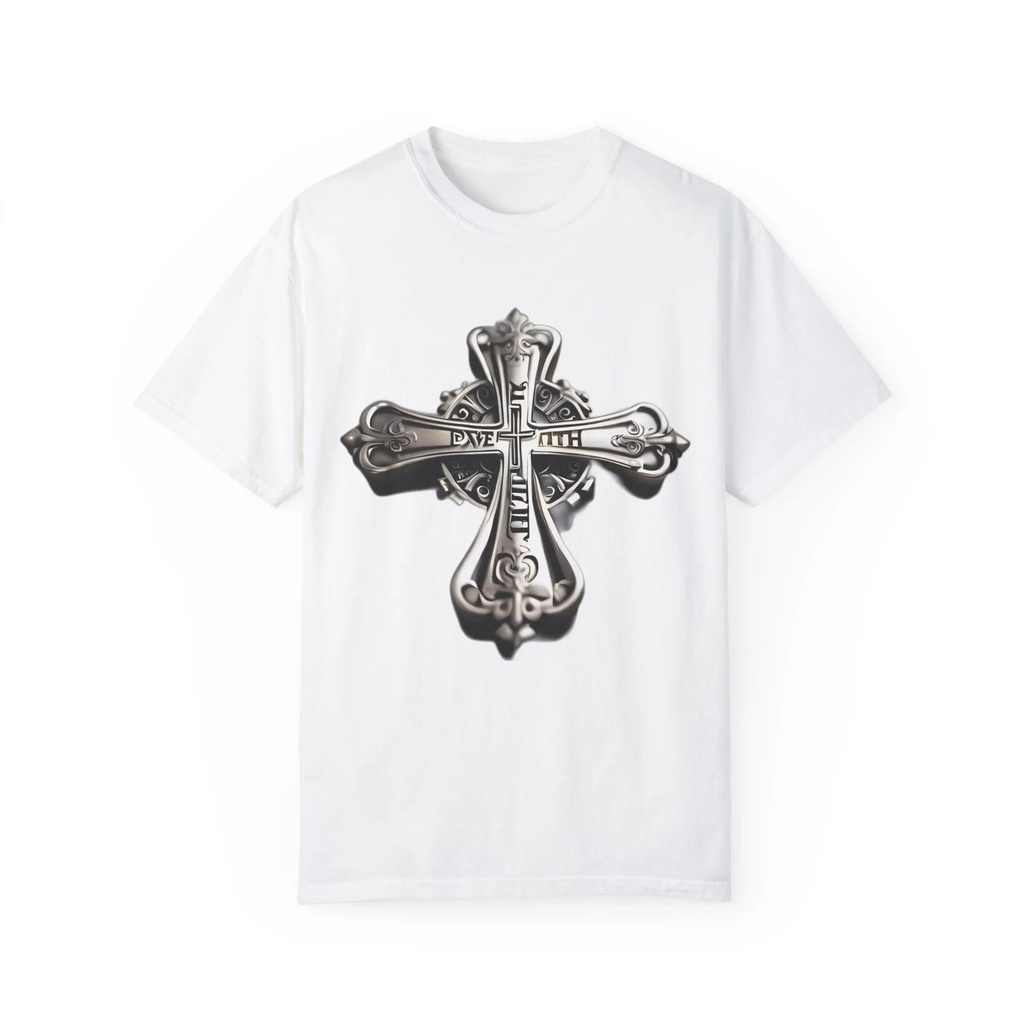 Silver Faith Cross T-shirt