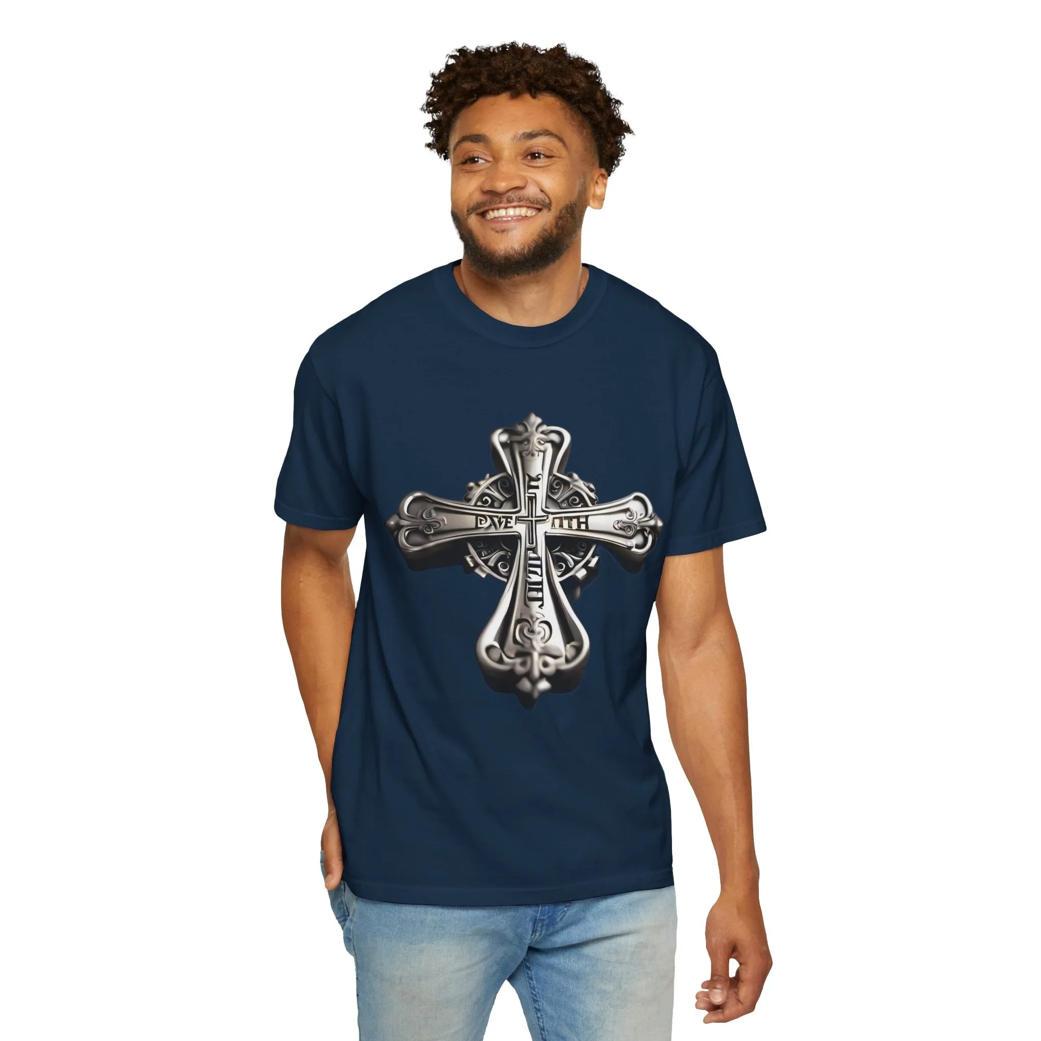 Silver Faith Cross T-shirt