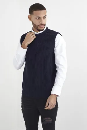 SLEEVELESS CREW NECK CARDIGAN KNITTED VEST
