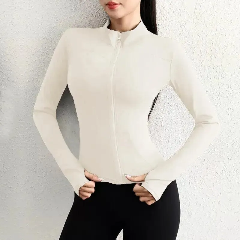 Slim Fit Zip up Jackets Workout Top – Stylish Activewear for Fitness