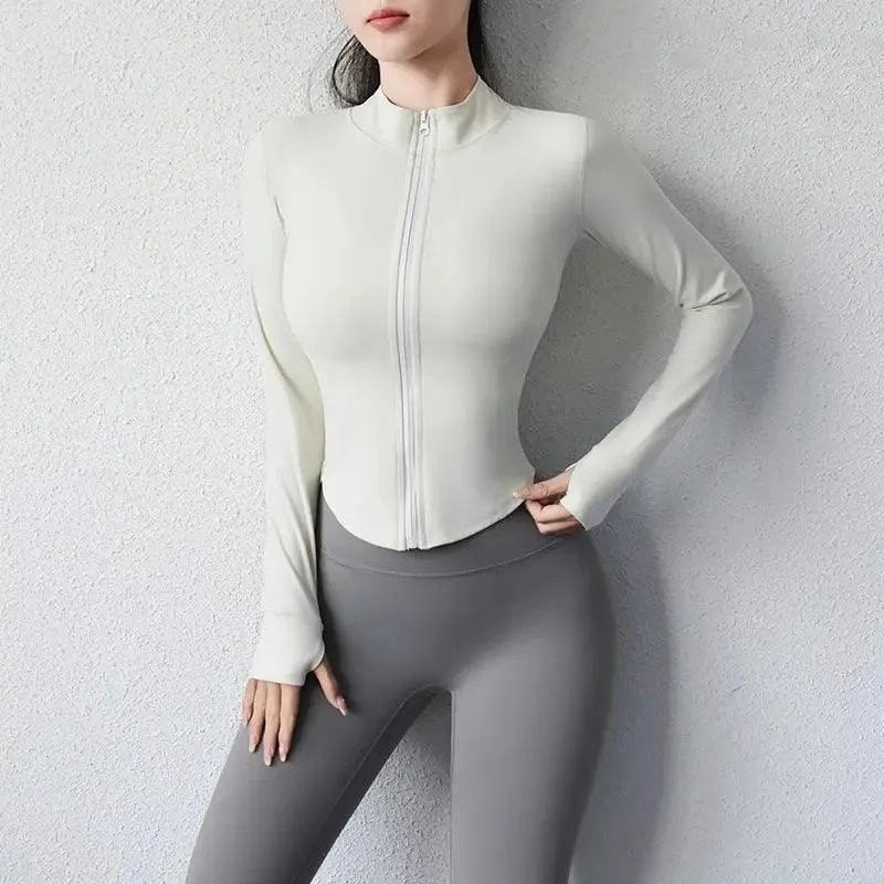 Slim Fit Zip up Jackets Workout Top – Stylish Activewear for Fitness