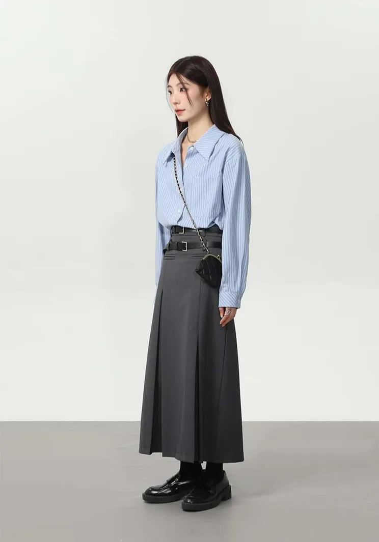 Slim Pinstripe Pocketed Button Shirt