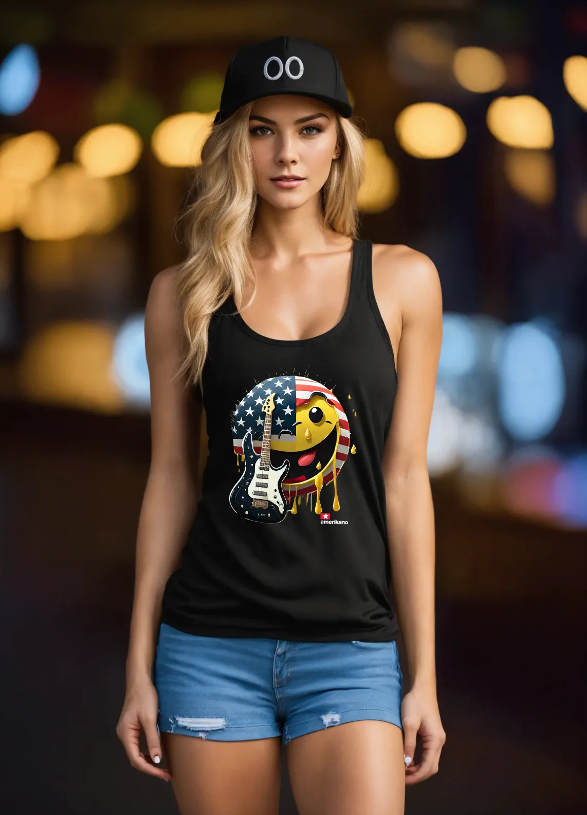 Smile US Flag Amerikano TM Art Exclusive Tank Top | Grooveman Music