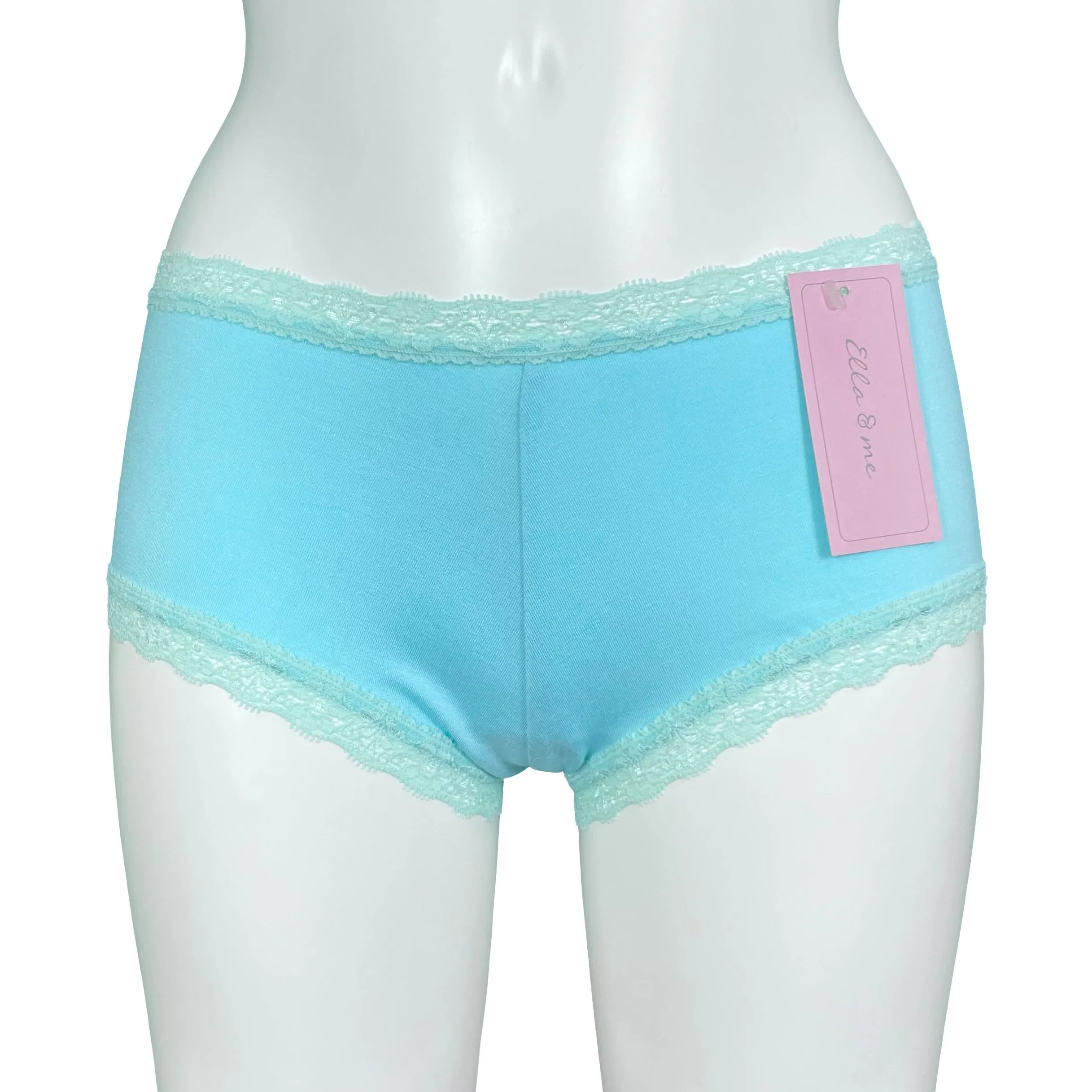 Soft Bamboo Jersey Boy Short - Aqua & Spearmint