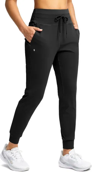 Soothfeel Womens Joggers with Zipper Pockets High Waisted Sweatpants Athletic Leggings Pants for Workout Running Yoga