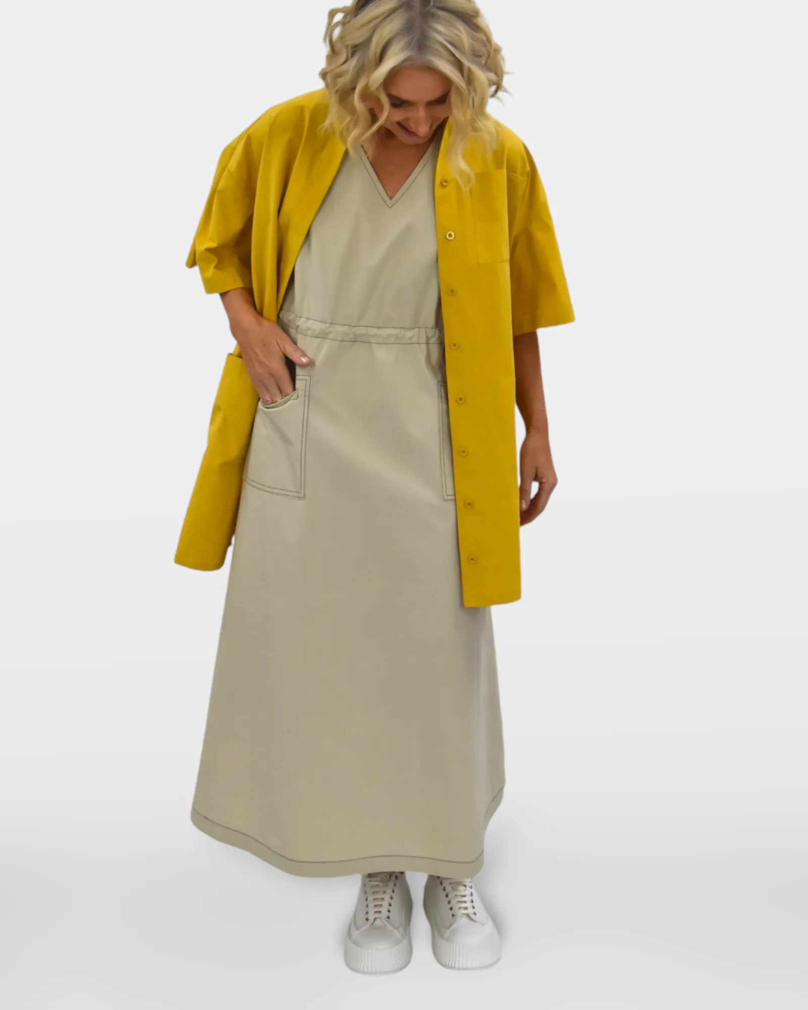 Star Cotton Dress - Alabaster