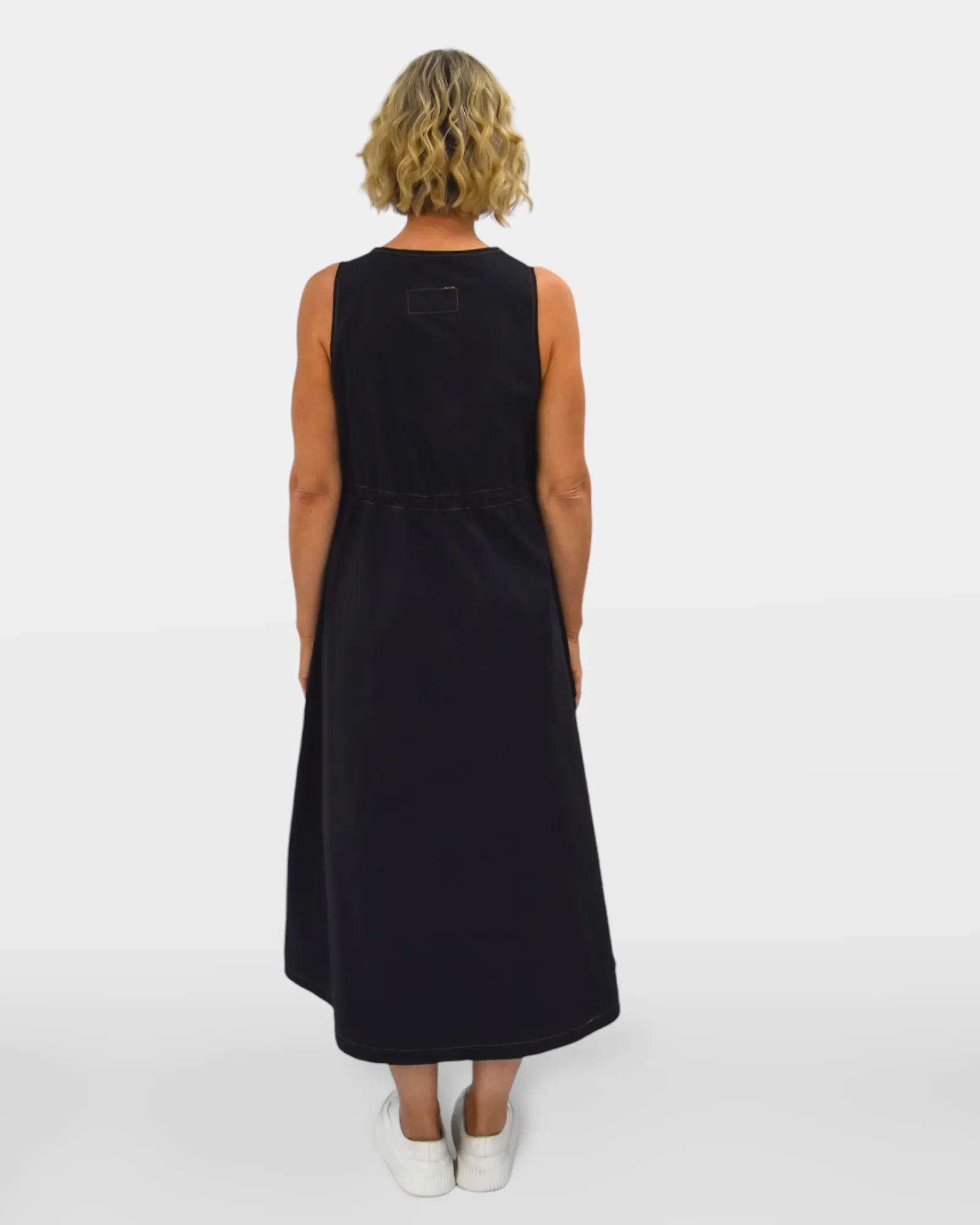 Star Cotton Dress - Black