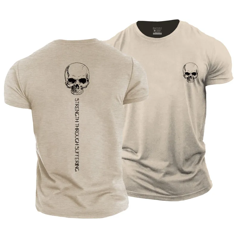 Strength Skull Cotton T-Shirt