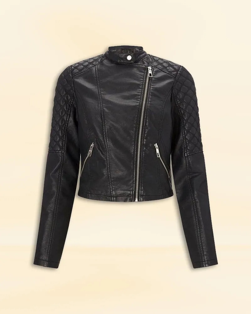 Stylish Biker Sheep Leather Jacket Worn By Ariana Grande | Ariana Grande Stylish Biker Sheep Leather Jacket