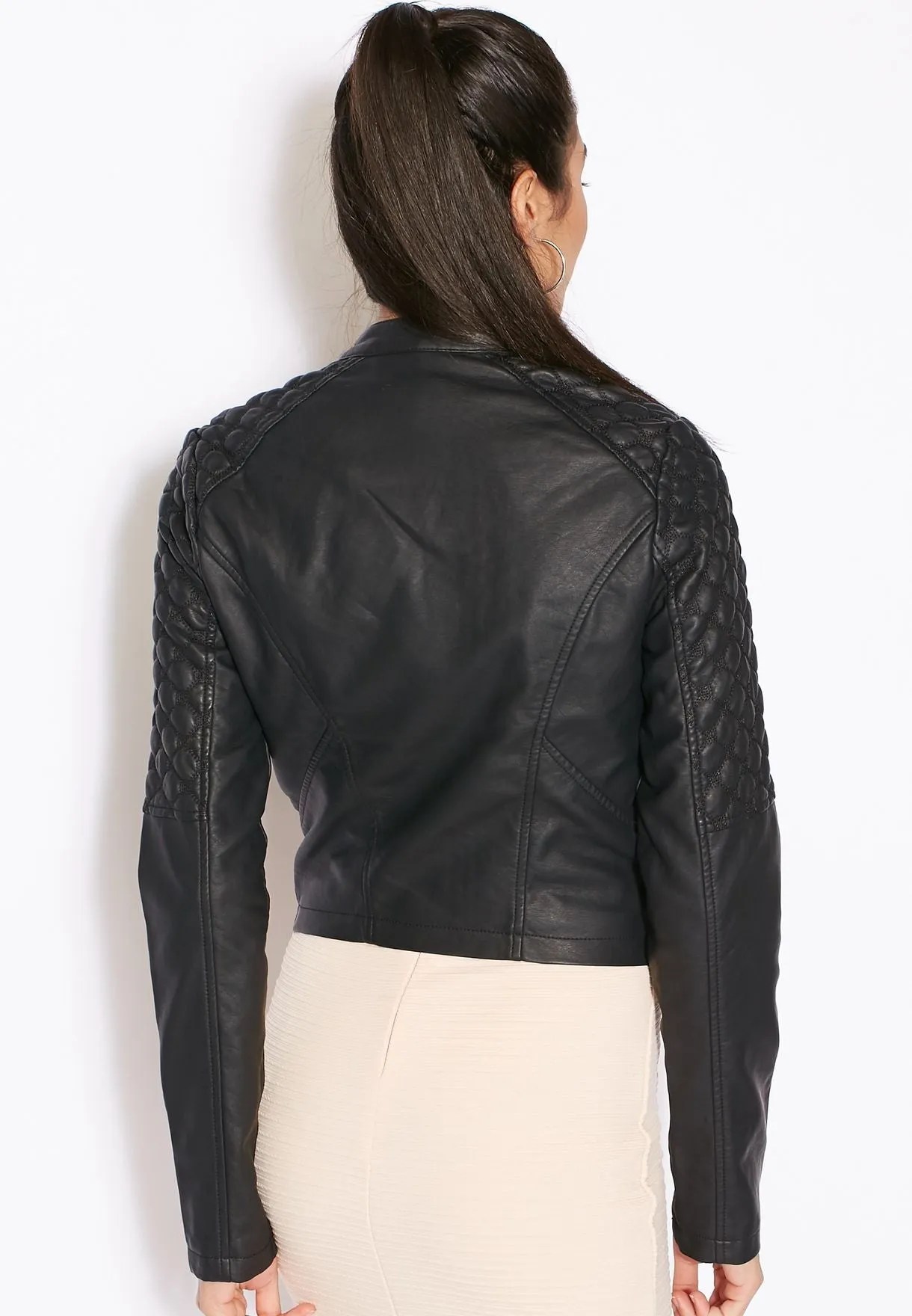 Stylish Biker Sheep Leather Jacket Worn By Ariana Grande | Ariana Grande Stylish Biker Sheep Leather Jacket
