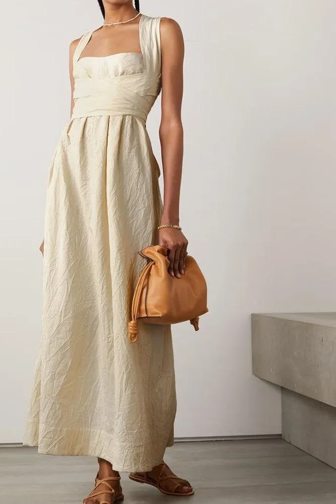 Summer cross wide loop wrap dress