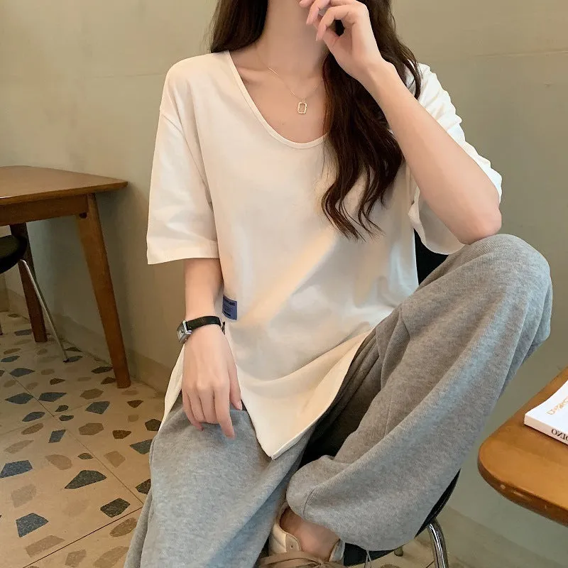 Summer Short Sleeve T-Shirt Women Korean Tops Loose Half Sleeved Couple Trendy INS Tops T-Shirt