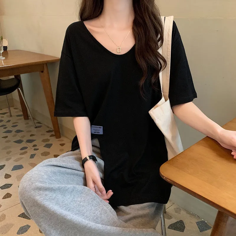 Summer Short Sleeve T-Shirt Women Korean Tops Loose Half Sleeved Couple Trendy INS Tops T-Shirt
