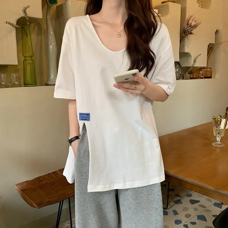 Summer Short Sleeve T-Shirt Women Korean Tops Loose Half Sleeved Couple Trendy INS Tops T-Shirt