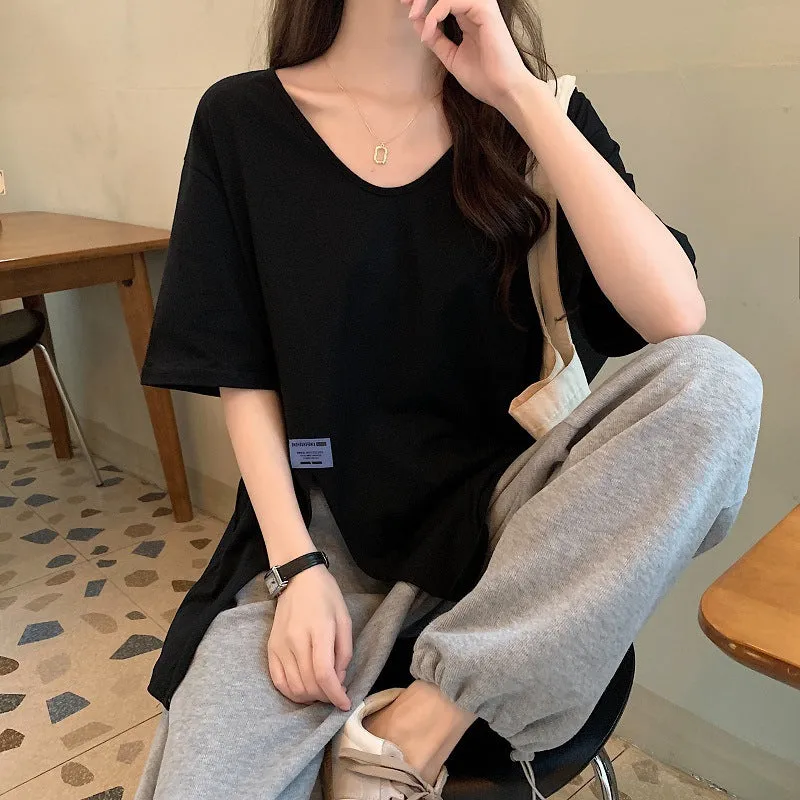 Summer Short Sleeve T-Shirt Women Korean Tops Loose Half Sleeved Couple Trendy INS Tops T-Shirt