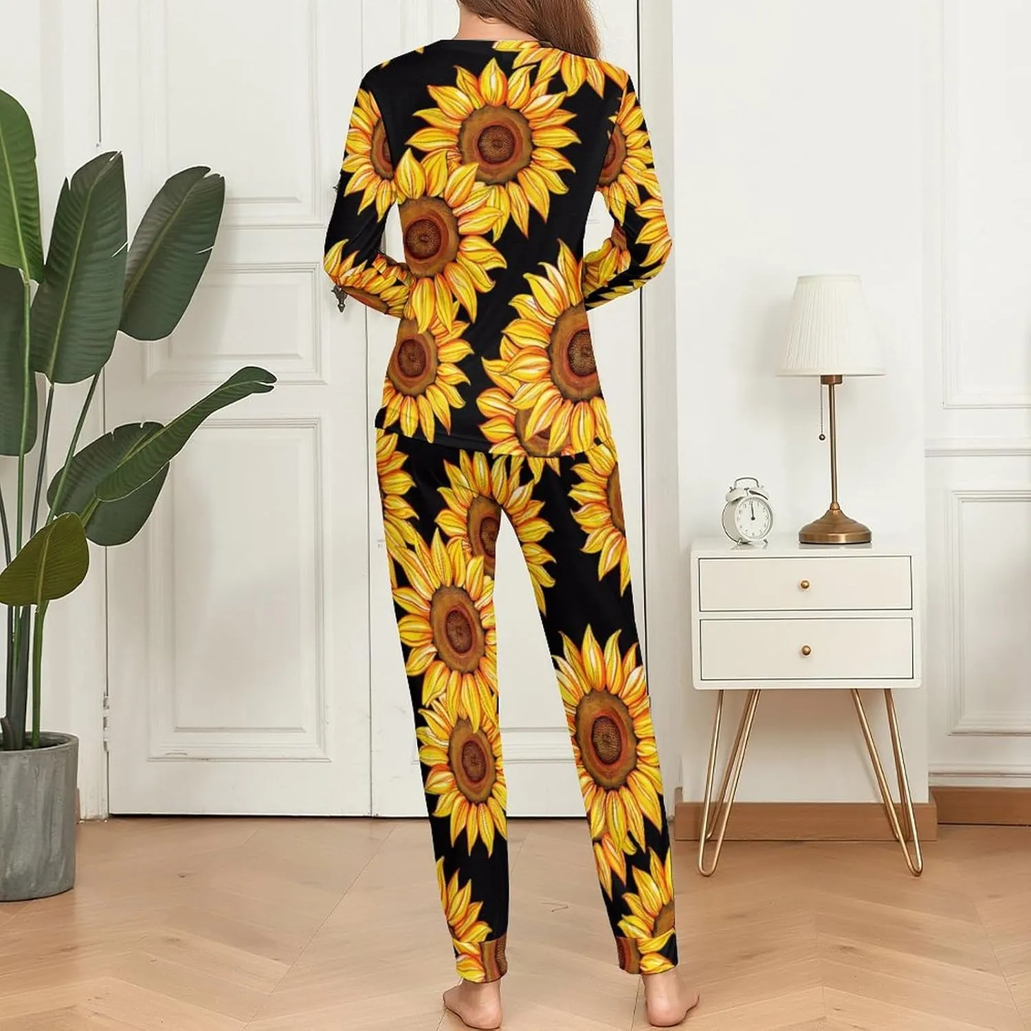 Sunflower Women's Pajama 2 Piece Set Long Sleeve Pjs Top and Pants Soft Loungewear