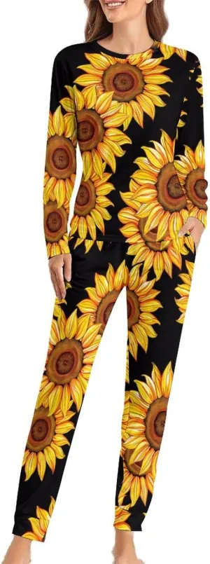 Sunflower Women's Pajama 2 Piece Set Long Sleeve Pjs Top and Pants Soft Loungewear