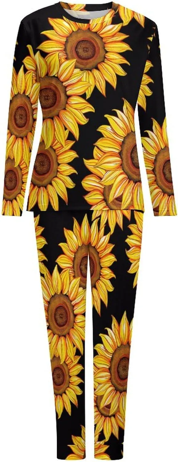 Sunflower Women's Pajama 2 Piece Set Long Sleeve Pjs Top and Pants Soft Loungewear