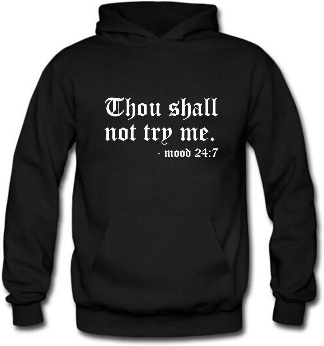 Teen Girls Womens Funny Hoodies Letter Printed Thou Shall Not Try Me Women's Hoodie Pullover Sweatshirt