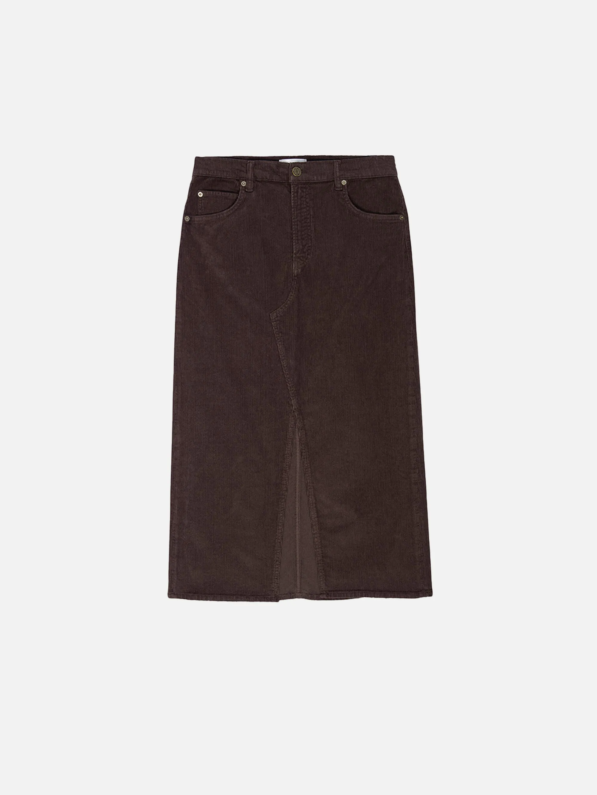 The Corduroy Midaxi Skirt -- Espresso
