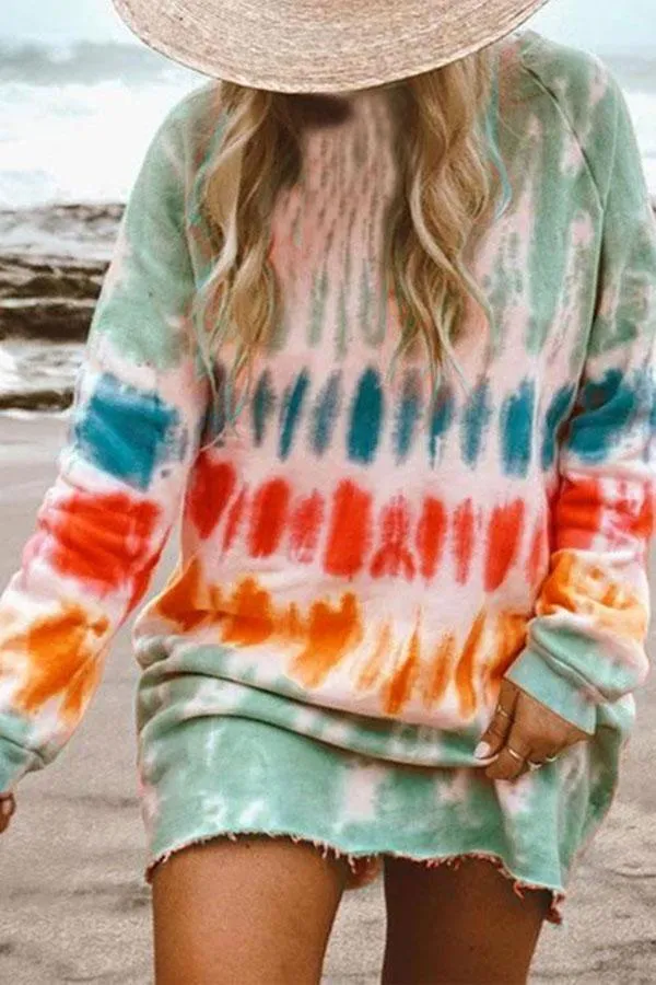 Tie Dye Relaxed Gradient Mini Dress