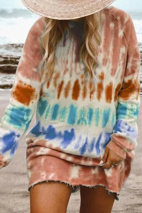 Tie Dye Relaxed Gradient Mini Dress
