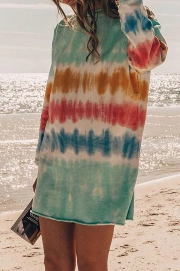 Tie Dye Relaxed Gradient Mini Dress