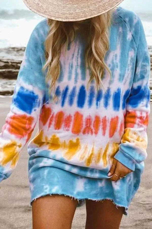 Tie Dye Relaxed Gradient Mini Dress