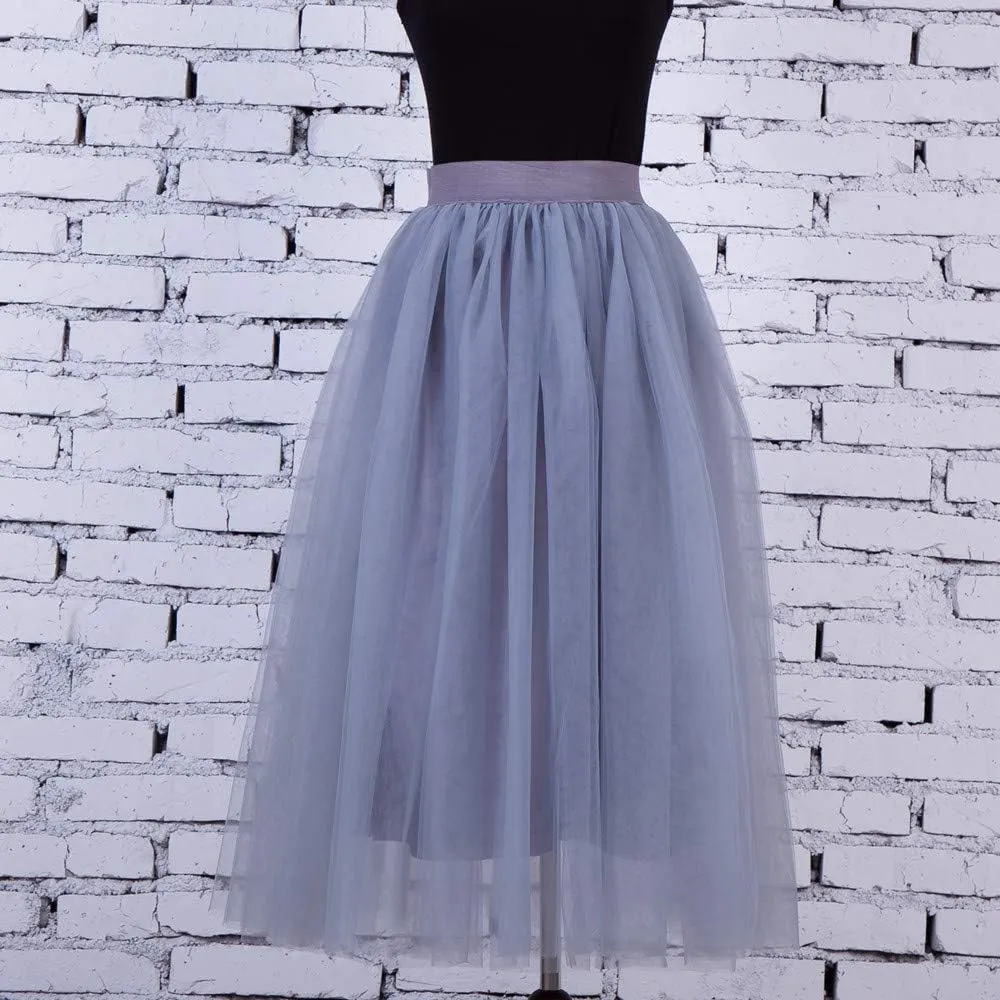 Tiered Tulle Midi Skirt for Women Women Plus Size Mesh Tulle Skirt Pleated Skirt Mesh Bubble Black Tutu Dress