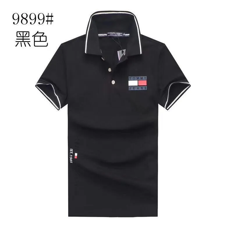 Tommy Hilfiger Printed Design Plain Black Polo Shirt