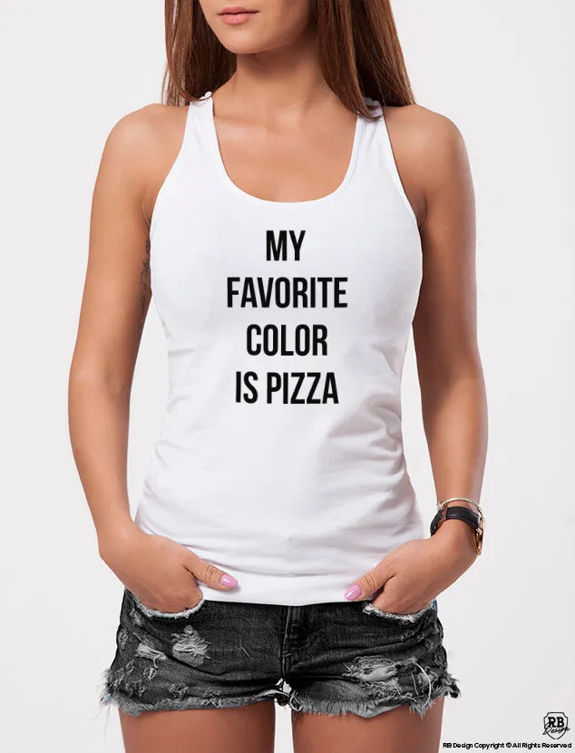 Trendy Women's T-shirt "My Favorite Color Is Pizza" WTD31