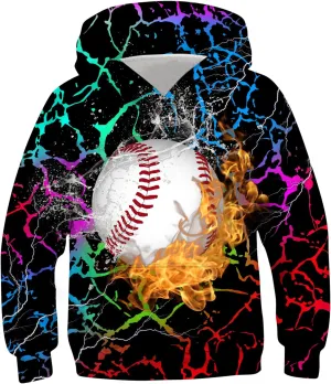 uideazone Boys Hoodies for Kids 3D Graphic Printed Hooded Sweatshirt Pullover Hoody with Pockets 6-16 Years