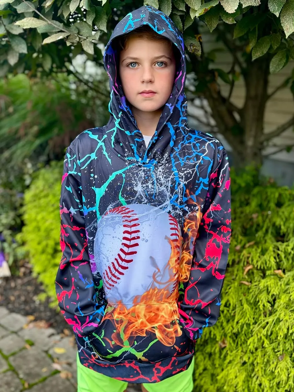 uideazone Boys Hoodies for Kids 3D Graphic Printed Hooded Sweatshirt Pullover Hoody with Pockets 6-16 Years