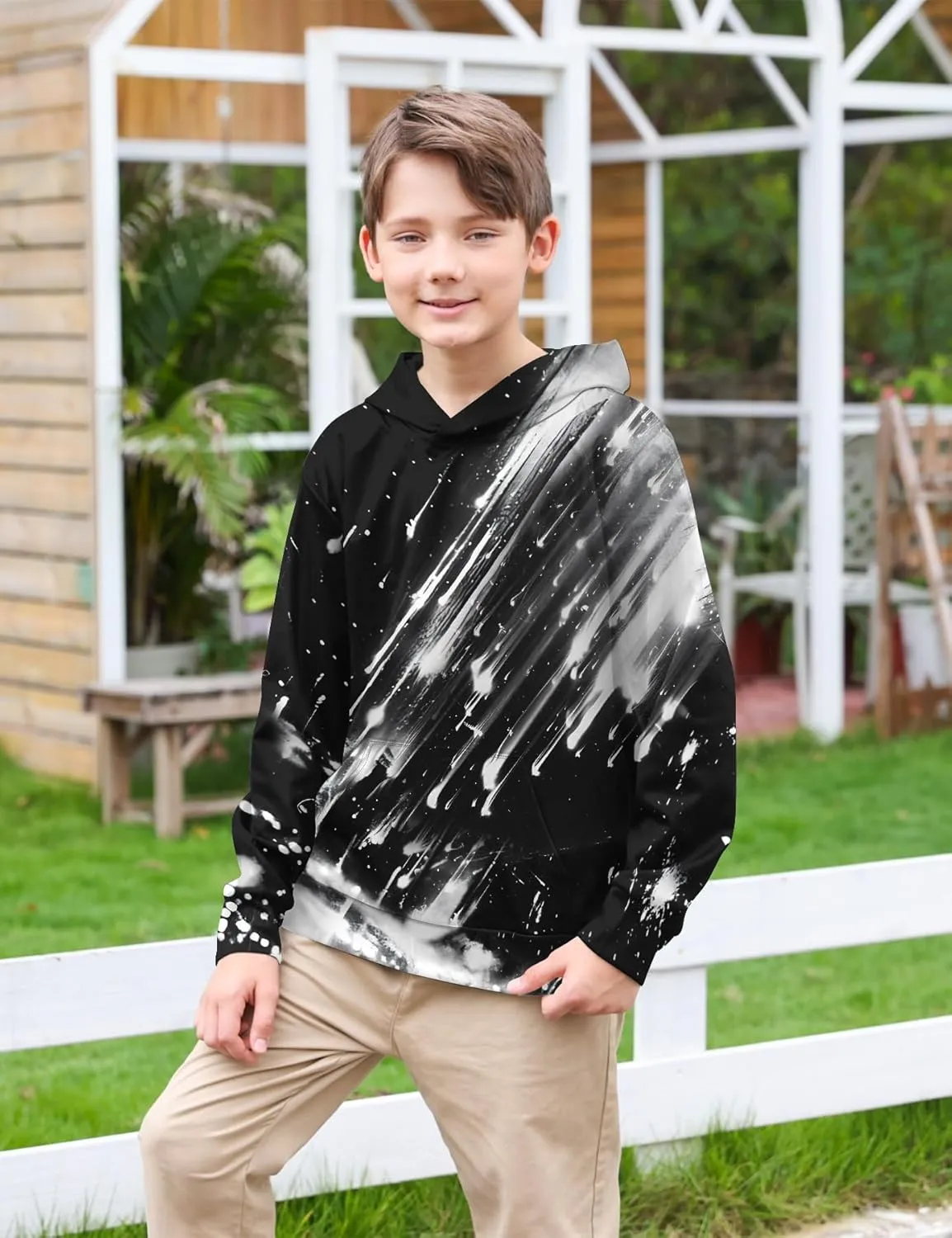 uideazone Boys Hoodies for Kids 3D Graphic Printed Hooded Sweatshirt Pullover Hoody with Pockets 6-16 Years