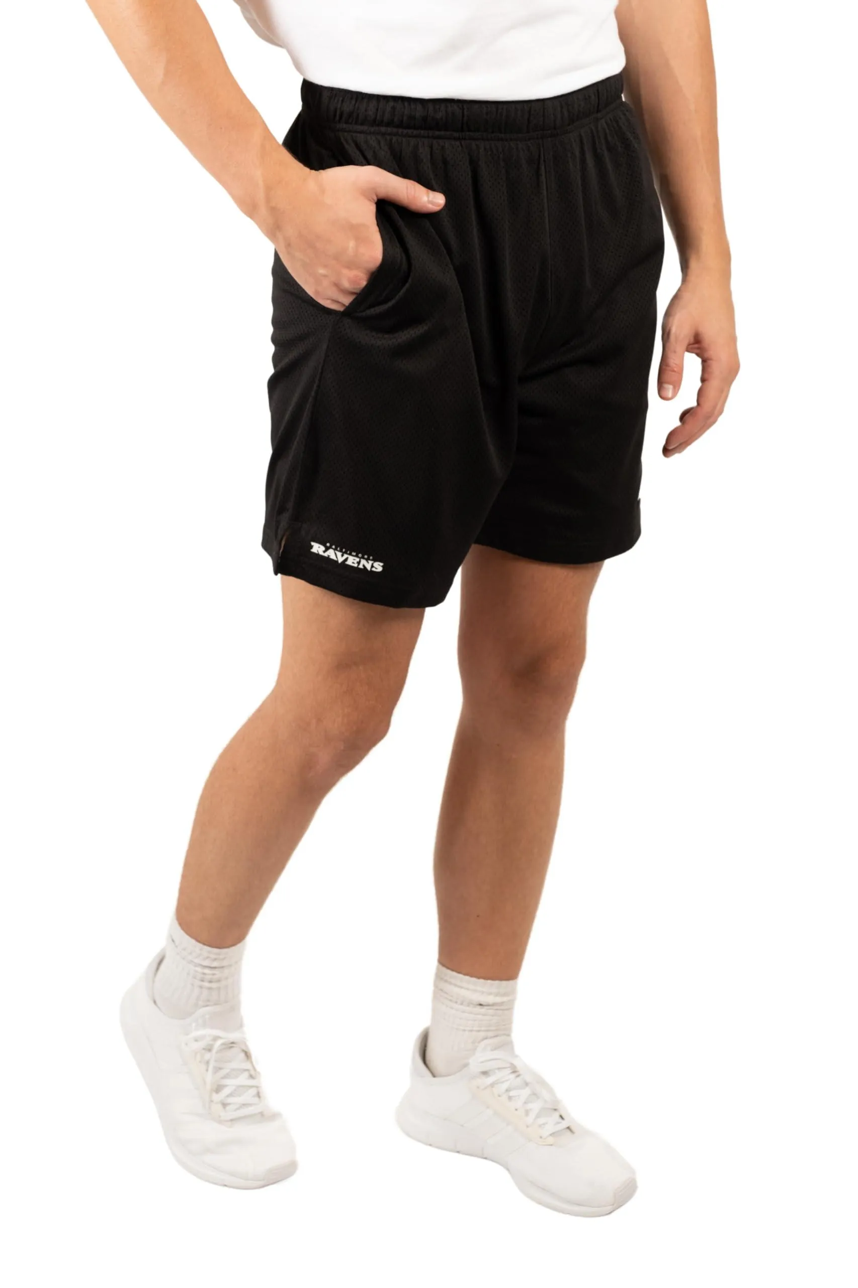 Ultra Game Men's NFL Official Super Soft Soft Mesh Active Training Shorts - Unisex, Baltimore Ravens|Baltimore Ravens