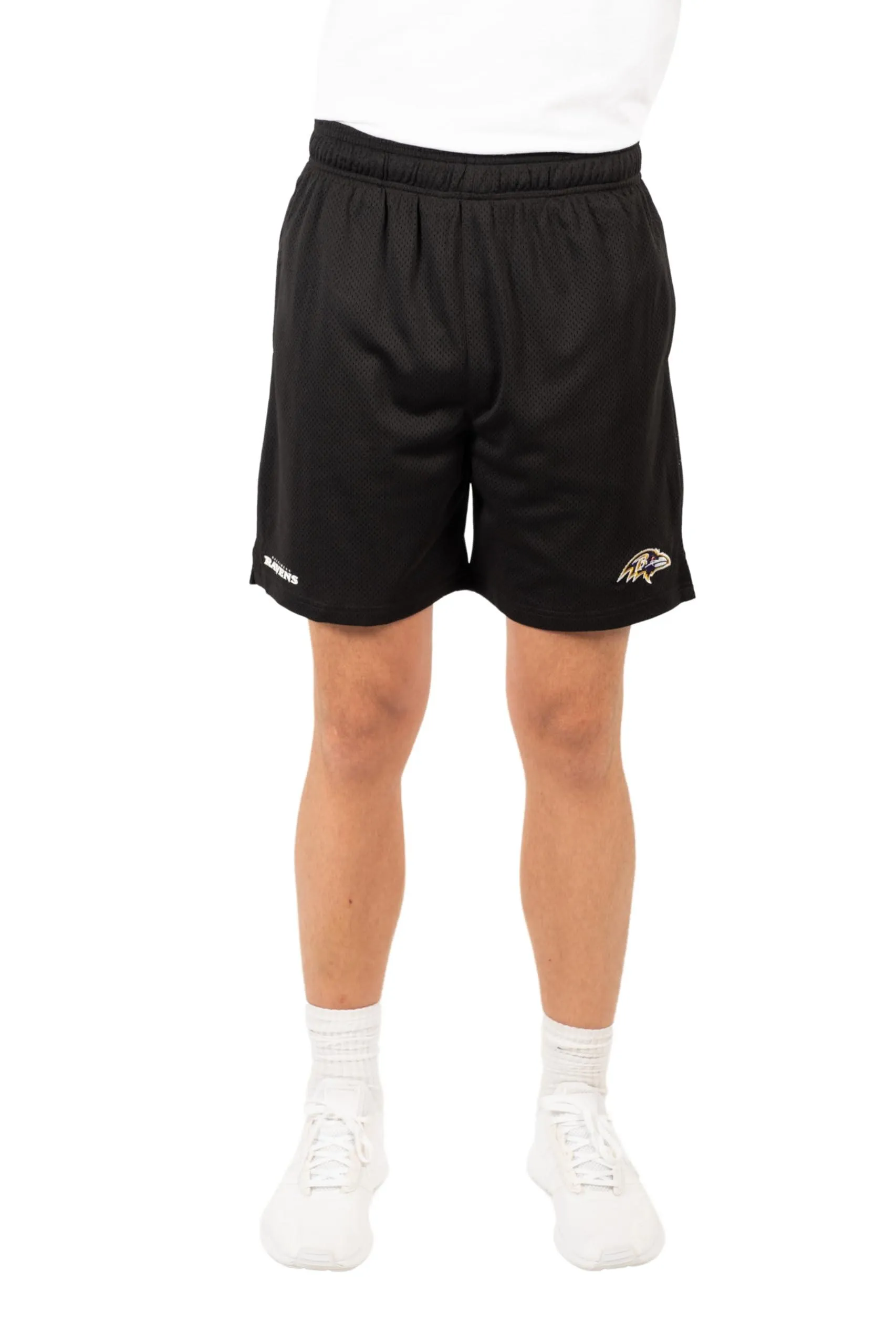 Ultra Game Men's NFL Official Super Soft Soft Mesh Active Training Shorts - Unisex, Baltimore Ravens|Baltimore Ravens