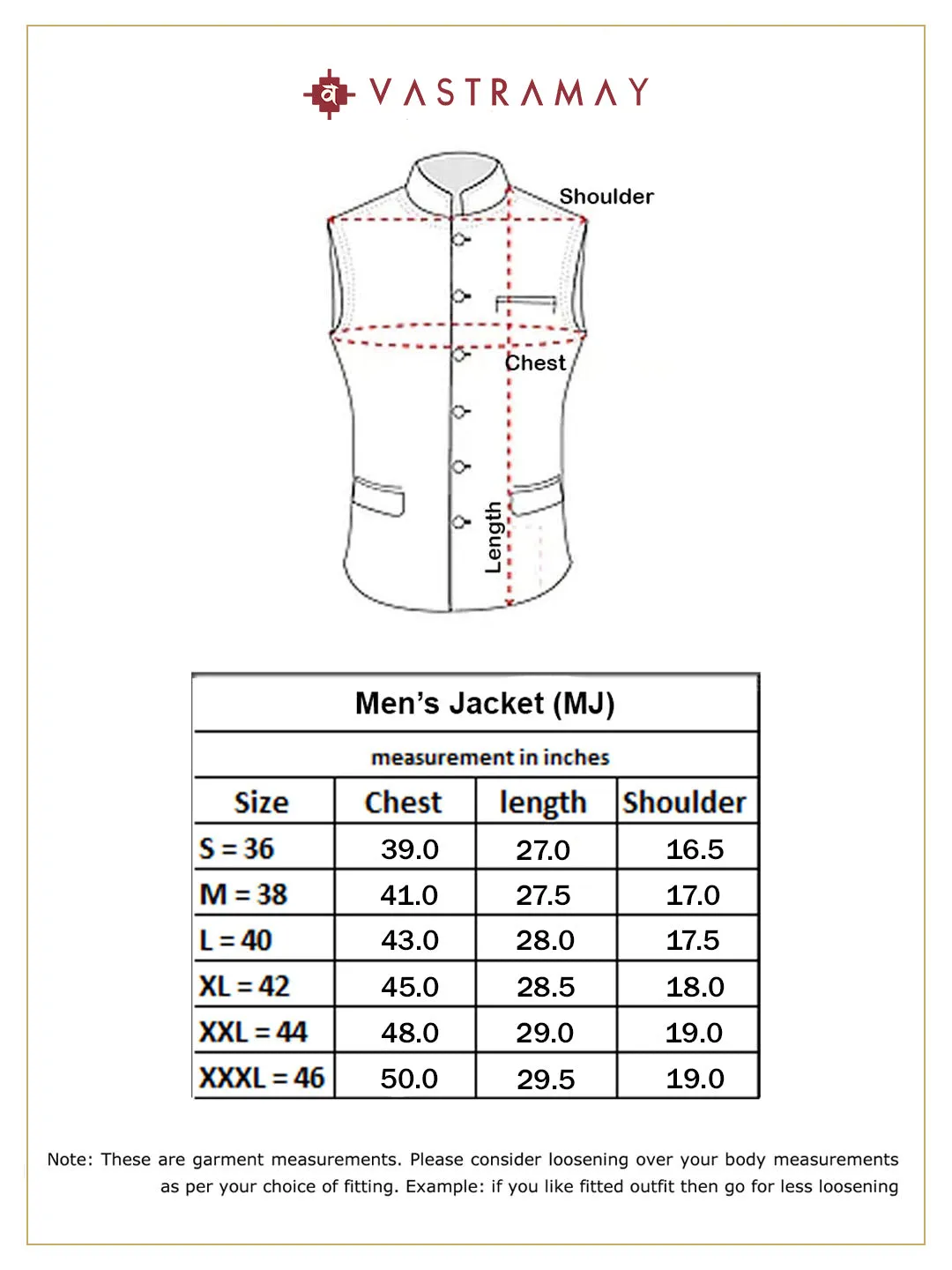 VASTRAMAY Men's Orange Silk Nehru Jacket