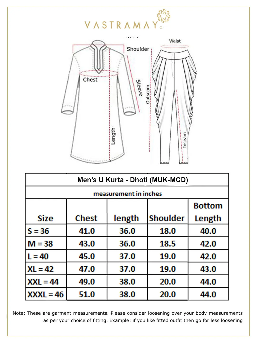 VASTRAMAY Men's White Silk Kurta Dhoti