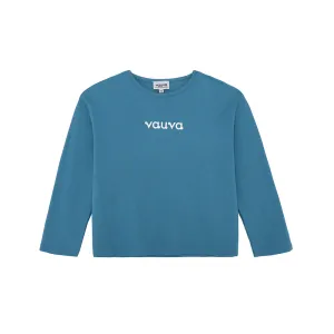Vauva FW23 - Girls Cotton Long Sleeve Crewneck T-Shirt (Blue)