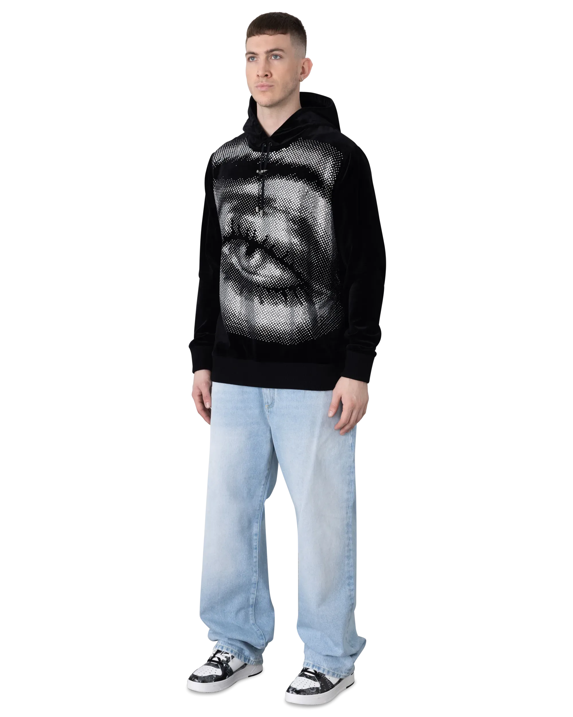 Velvet & Rhinestone Eye Hoodie
