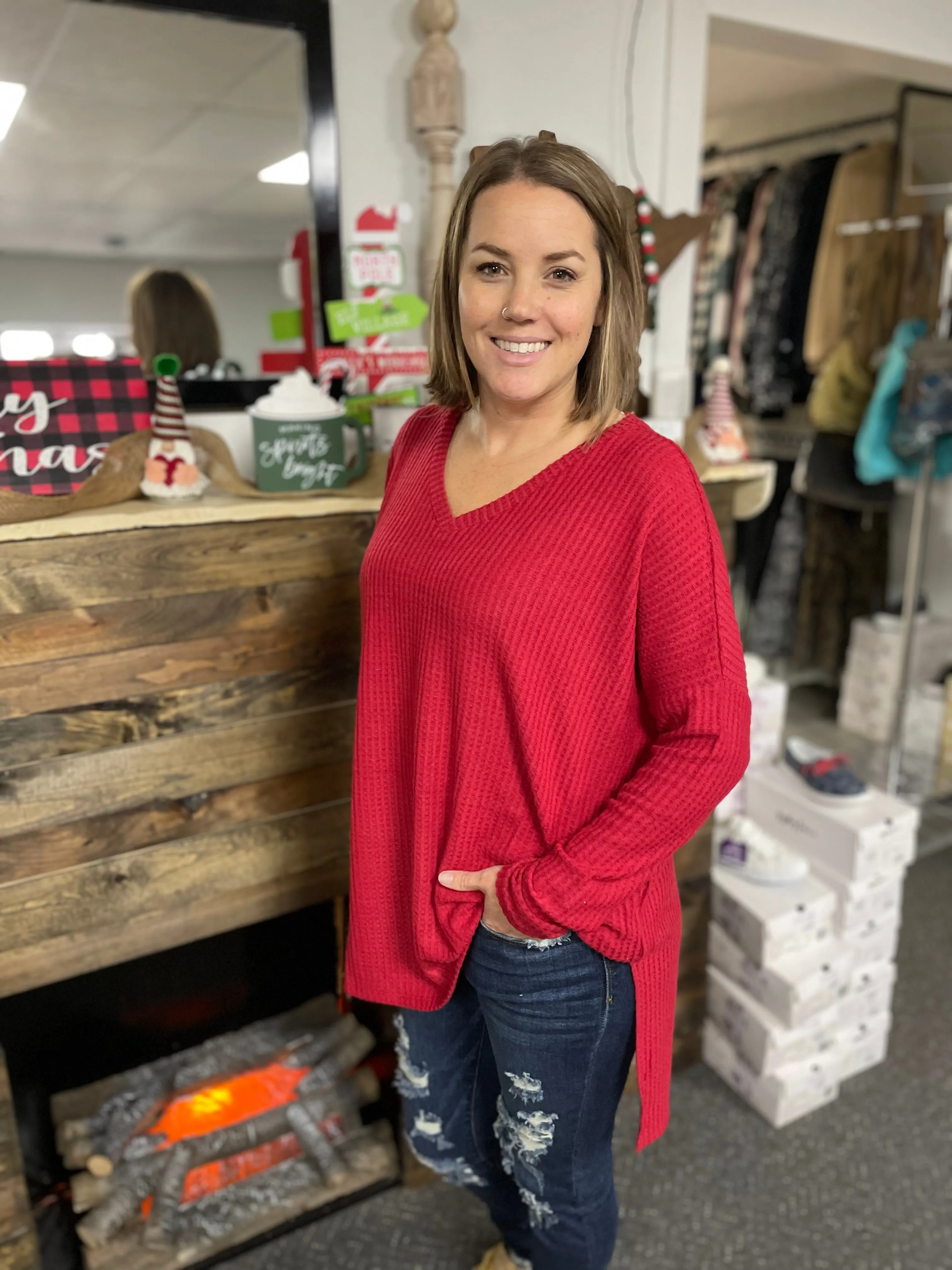 Waffle Knit Oversized Lightweight Sweaters