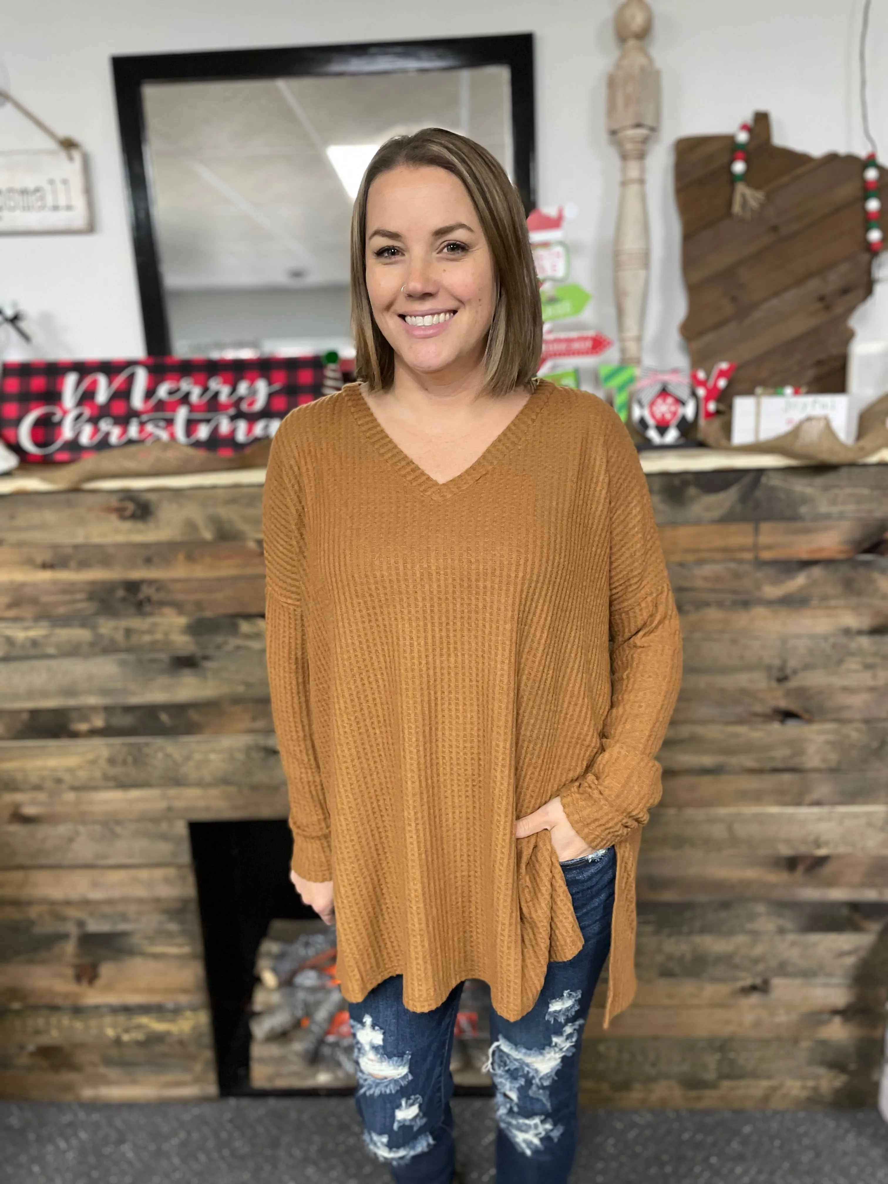 Waffle Knit Oversized Lightweight Sweaters