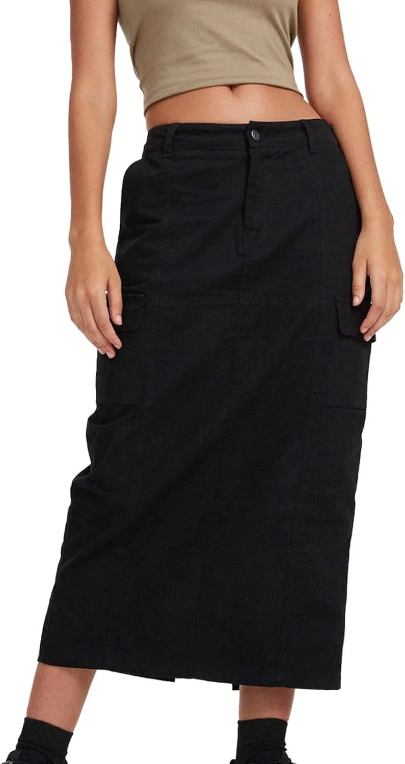 Women Denim Skirts Casual High Waist Midi Bodycon Skirt Fashion Jean Skirts Solid Trendy Half Dress Side Pockets