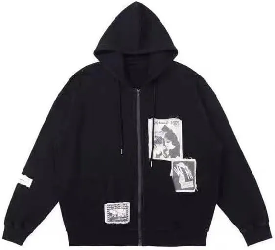 Women Oversized Hoodie Y2K Zip Up Hoodie Vintage Graphic Hoodies Trendy Hoodies Y2K Streetwear Grunge Emo Alt Clothes