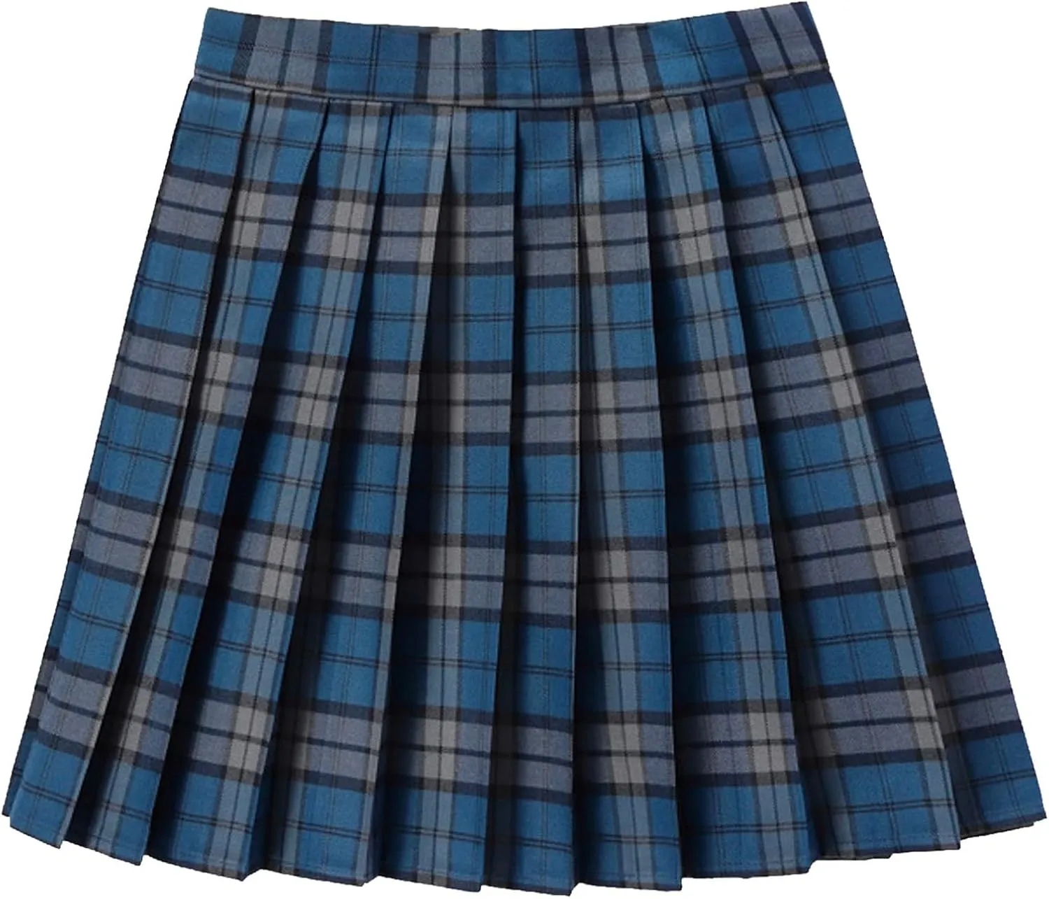 Women's A-line Plaid Skater Pleated Skirts, High Waist Short Mini Y2K Style Tennis Skirt Skort for School Women